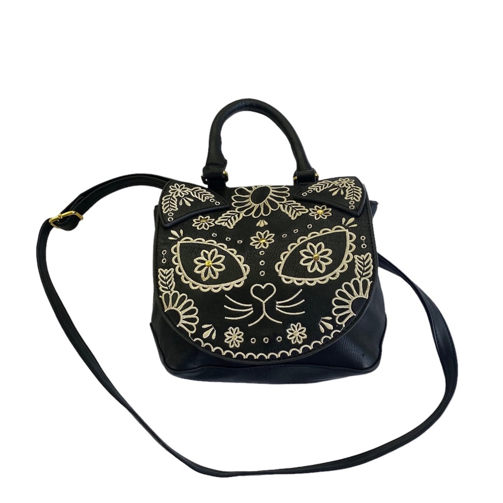 Loungefly— Sugar Skull Black Kitty Cat Crossbody Purse 🐱 💀